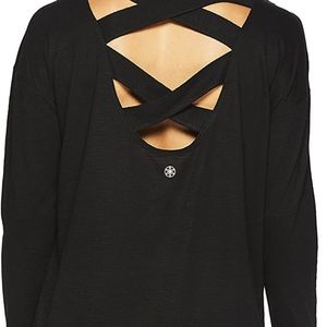 Gaiam Yoga Long Sleeve Lattice Back Tee